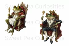 Frogs, King, Junk Journal, PNG, Clipart, Ephemera Product Image 2