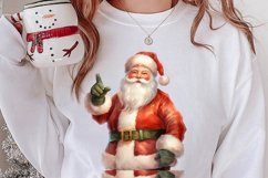 Watercolor Santa Claus Sublimation Clipart, Santa PNG Product Image 2