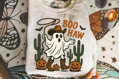 Boo Haw Halloween Png, Halloween Cowboy Ghost Western Png. Product Image 2