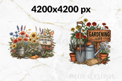 Gardening Life PNG, Vintage Floral Garden Sublimation Design Product Image 2