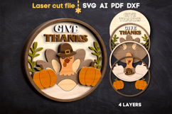 Thanksgiving Turkey SVG laser cut files for Glowforge Product Image 2