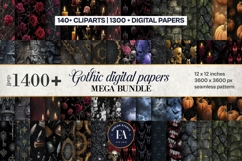 Gothic Digital Papers &amp; Cliparts Mega Bundle |Mystic vintage Product Image 2