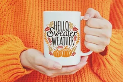 Hello Sweater Weather SVG, Cozy Season SVG, Sweater Season. Product Image 3