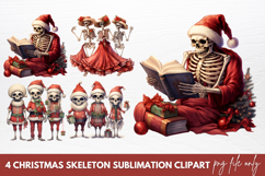 Christmas skeleton Sublimation Clipart Product Image 1