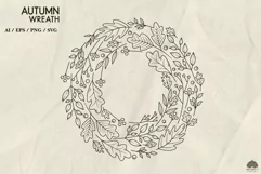 Autumn floral wreath SVG PNG EPS Product Image 2