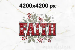 Faith PNG, Red Rhinestone Christian Bling Sublimation Design Product Image 2