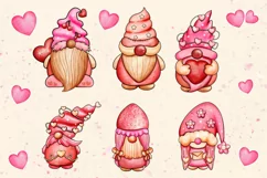 Valentine day Gnome Watercolor Gnome clipart PNG Sublimation Product Image 2
