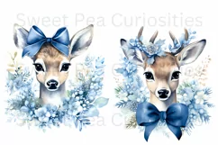 Christmas, Deer, Ephemera, PNG, watercolor, Clipart Product Image 2