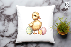Watercolor Duckling with Eggs Clipart Sublimation PNG Product Image 2