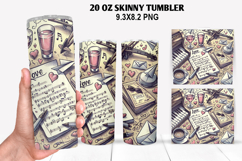 Valentine Skinny Tumbler 20oz Wrap Design, Valentine Tumbler Product Image 1