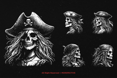 10 Bundle Dark Art Girls Pirates Woman Skull Ship Sea Boot Product Image 3