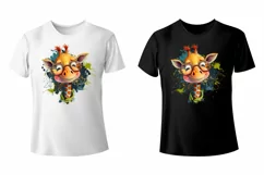 Cute giraffe t-shirt sublimation print design png Product Image 4