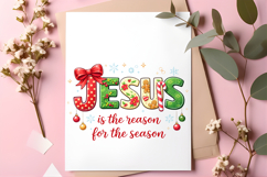 Jesus Is The Reason For The Season PNG: Christmas Shirt Product Image 4