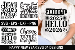 Happy New Year SVG Design - Dear 2025 Please Be Kind Product Image 1