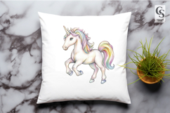 Watercolor Rainbow Unicorn Art Clipart Sublimation PNG Product Image 2