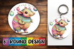 Cute Round Design Coaster Template , Xmas Product Image 1