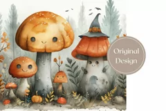 Cute Halloween Tumbler Design, Cartoon Mushrooms Tumbler Product Image 2