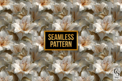 White Lily Flowers Digital Paper Product Image 2