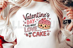 Valentines Day Love And Cake Cute Kawaii Digital Art Design Product Image 2