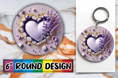 Cheerful Circle Keychain Magic, 3D Heart Product Image 1