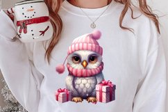 Cute Pink Christmas Animals Clipart Sublimation Product Image 2