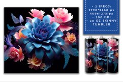 3d Flower Sublimation Tumbler | 3d Tumbler Wrap Product Image 2