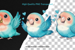 15 Bundle Watercolor Blue Love Bird Cute Kids Flying Wings Product Image 2