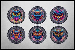 6 Rainbow Owls Wind Spinner Sublimation Product Image 2