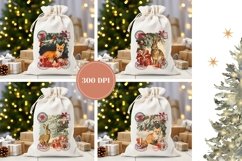 Vintage Winter Animals Santa Sack Design, Christmas Gift Bag Product Image 2