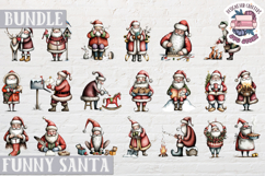 Funny Christmas Santa Clipart Bundle Sublimation 49 PNG Product Image 3