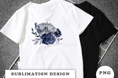 Watercolor Butterfly with Flowers png Product Image 2