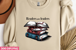Readers are leaders PNG, Book Lover Sublimation PNG Product Image 3