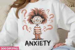 Anxiety PNG, Anxiety Sublimation PNG Product Image 1