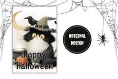 Halloween Cat Garden Flag Design, Halloween Welcome Flag Product Image 2