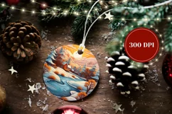 3D Christmas Ornament PNG, Winter Ornament 3D Sublimation Product Image 2