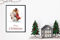 Happy Christmas Greeting Card, Winter Mouse Greeting Card Product Image 2