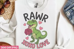 Rawr xoxo love PNG, TRex Sublimation PNG Product Image 3