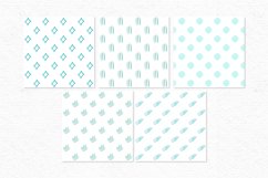 Cute teal watercolor papers with symmetrical pattern Product Image 2