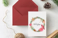 Watercolor Christmas Wreath Clipart, Winter Greenery Product Image 2