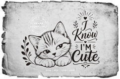 Cute Kitten Silhouette Quote SVG Product Image 2