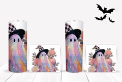 Holographic Ghost Tumbler Wrap, Glitter Halloween Tumbler Product Image 2