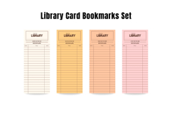Pastel Library Card Bookmarks, Printable Reading Log Product Image 2