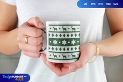 Deers Christmas Pattern Sublimation for Mug Product Image 1