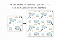 Watercolor Whale Dreams Seamless Pattern Product Image 2