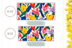 Abstract Tulips Mug Design, Abstract Mug, Floral Mug PNG Product Image 2