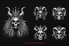 10 Bundle Dark Art Queen Skull Horn Crown Women Death Prince Product Image 3