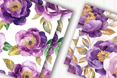 Purple Watercolor Flower Digital Paper Product Image 2