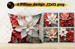 Christmas Poinsettia Pillow Sublimation Product Image 1