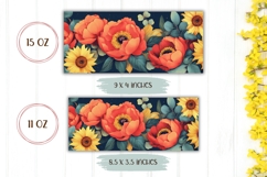 Cute Flowers Mug Wrap, Sunflower Mug Template Product Image 2