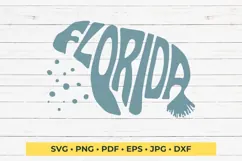 Florida SVG | Manatee Shape Word Art | Sea Cow PNG | Coastal Product Image 1